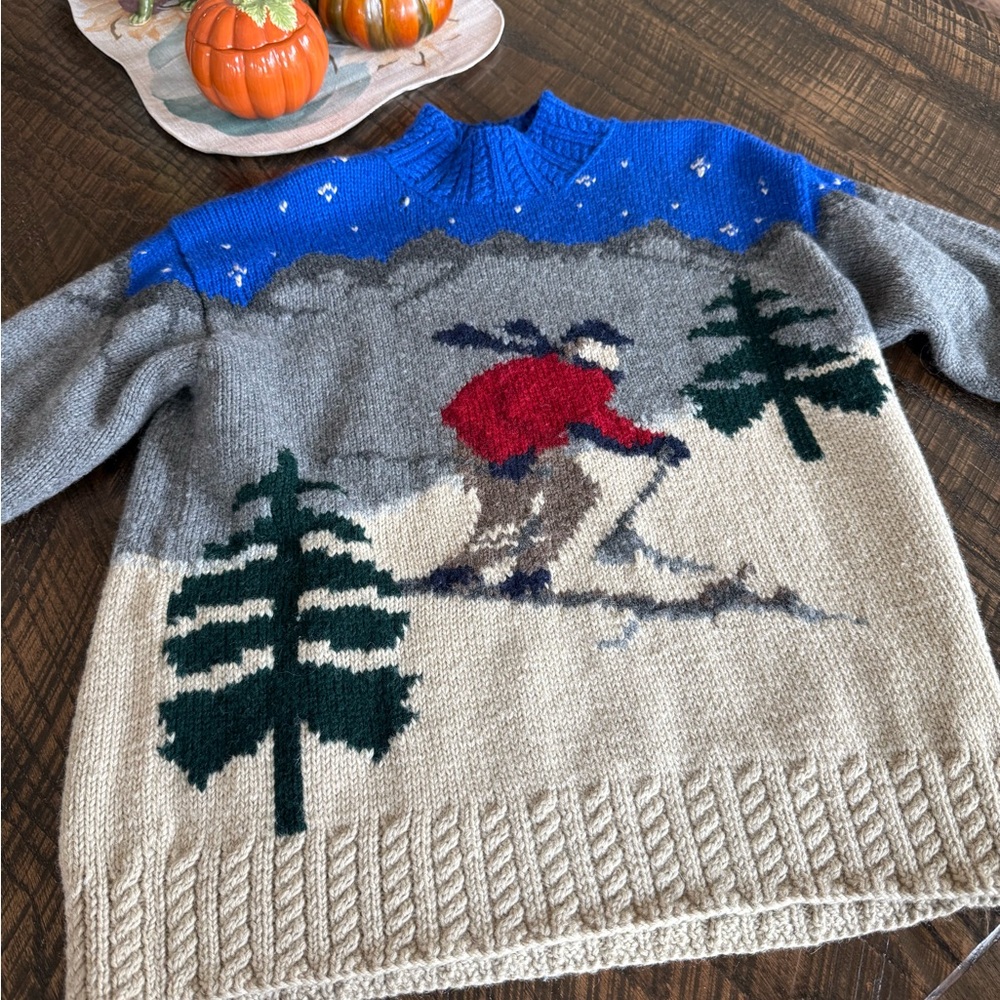 Lauren Ralph Lauren Blue and Gray Skier Sweater
